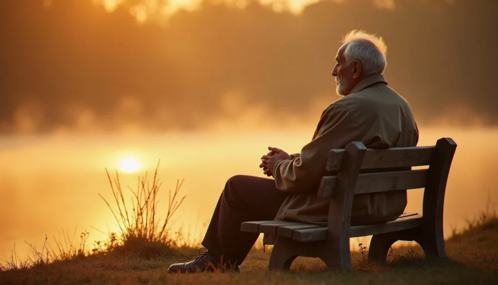 image sans frontiere featured Un homme âgé assis sur un banc au bord du Garonne, dans une lumière rasante de fin de journée, illustrant une image sans frontière ancrée dans le réel
