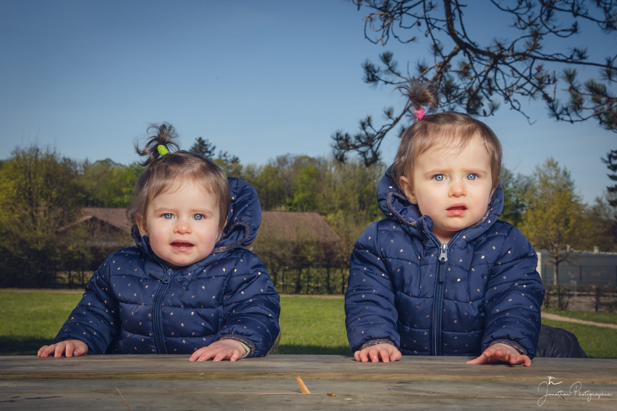 Séance photo des deux bébés jumelles