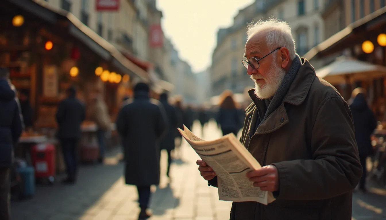 Scène documentaire de rue authentique capturée de manière discrète à la façon d'un ion snapcam, marché animé en lumière automnale