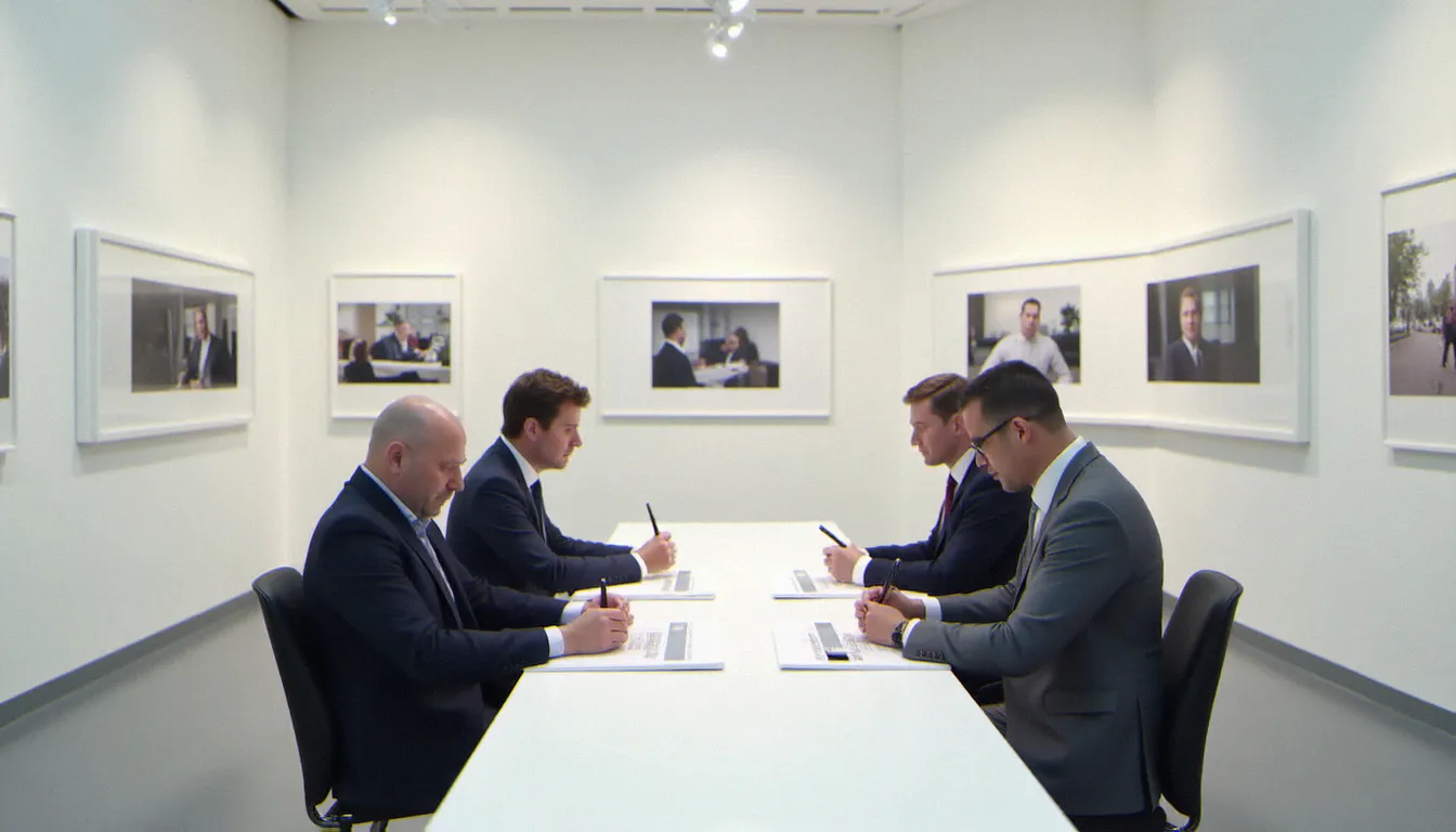 Jury du concours Meilleur Ouvrier de France évaluant des portfolios de candidats photographes lors d'une session officielle