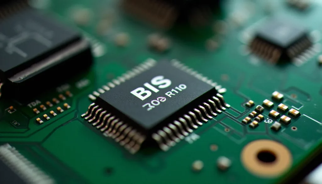 Gros plan sur la puce ROM BIOS d'une PlayStation 2, illustrant le concept d'image BIOS PS2 pour l'émulation