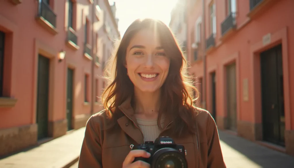 photographie fr featured Photographe réalisant un portrait en lumière naturelle dans une rue de Toulouse, illustrant la photographie fr